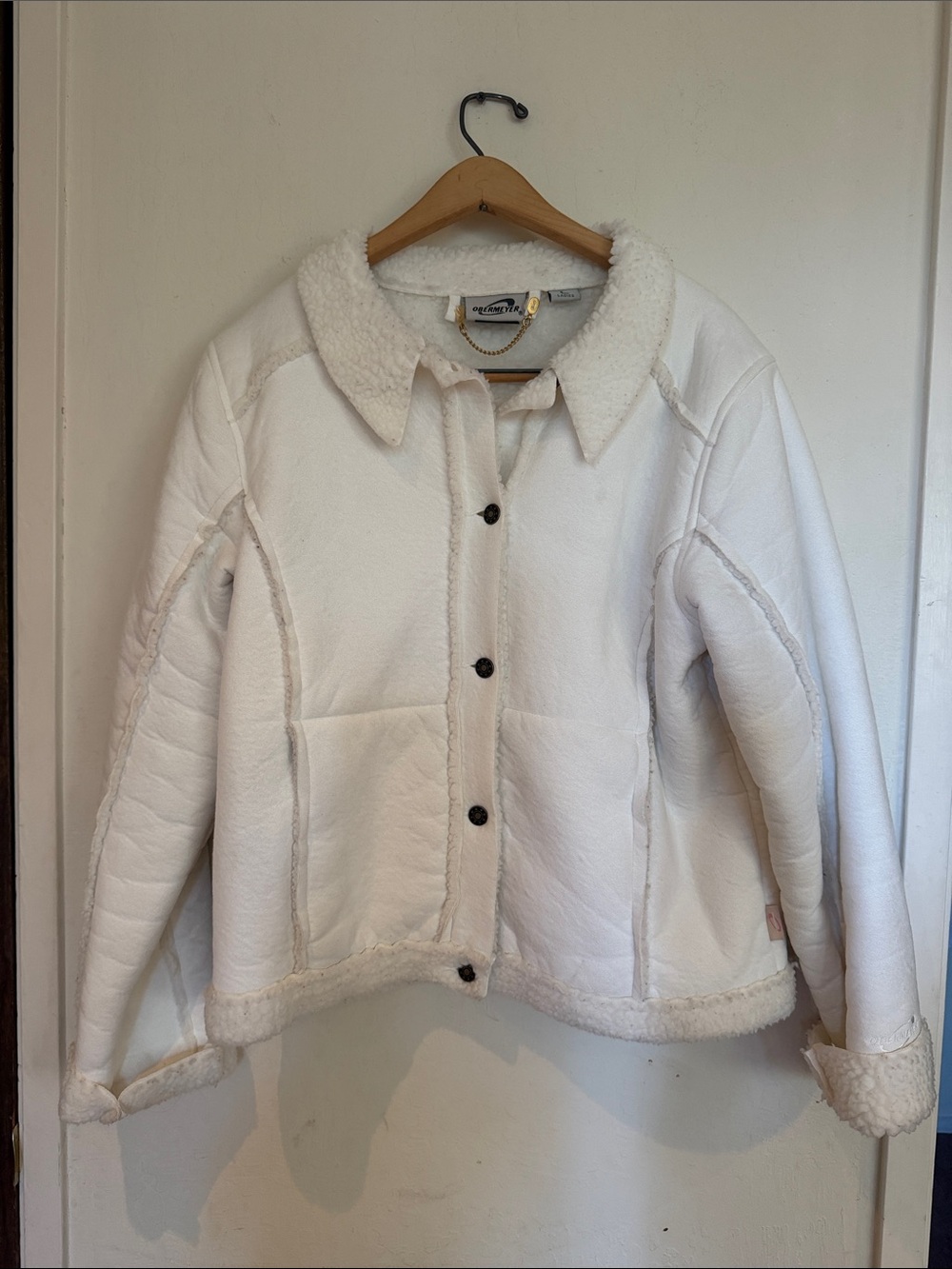 Obermeyer Cream Sherpa-Trim Button Jacket